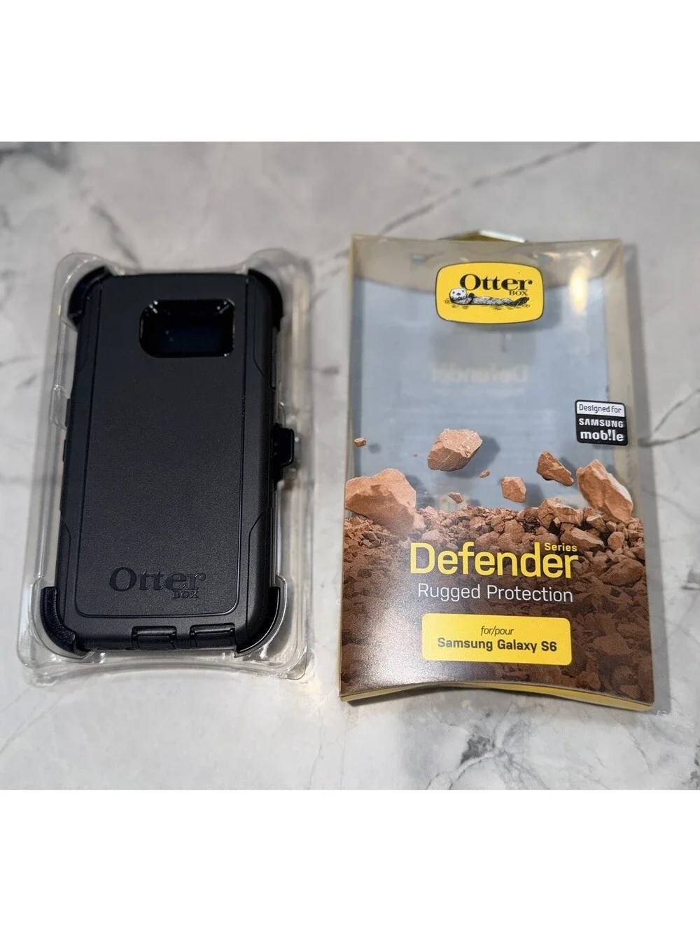 OtterBox Defender Case + Belt Clip Holster Samsung Galaxy S6 Black NEW